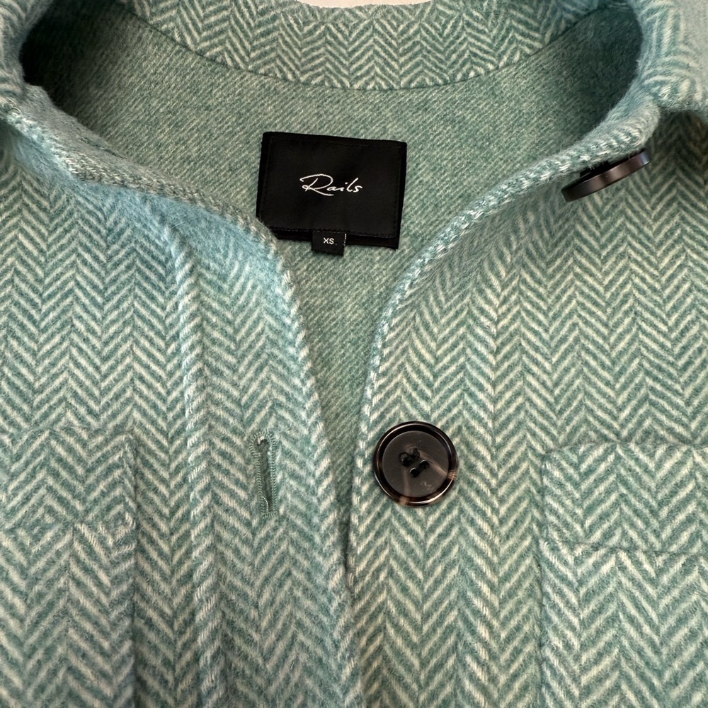RAILS Connie Shirt Jacket Wool Blend Herringbone Button Front - Picture 4 of 13